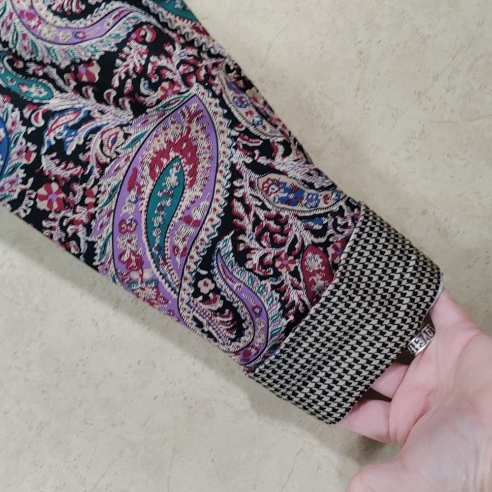 2/$10 04178 Chaps teal & purple paisley No Iron button up shirt XL NWT - Picture 5 of 13